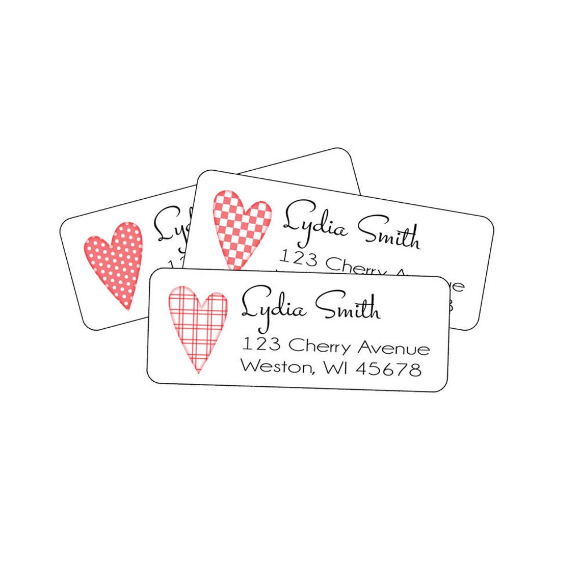 Valentine Personalized Address Labels Pastel Heart Design | Etsy