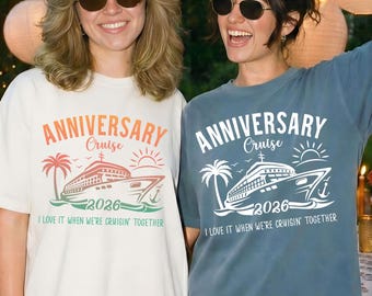 Anniversary Cruise 2026 PNG SVG, Romantic Getaway PNG, Couple's Celebration Design, Cruise Ship Trip Svg, Retro Anniversary Shirts Design