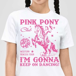 Pink Pony Club PNG SVG, I'm Gonna Keep On Dancing, Midwest Princess 2025 Tour Tee, WLW Pride Music Tee, Left Chest Embroidery