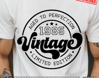 Vintage 1985 PNG | Aged To Perfection Birthday Sublimation | Limited Edition Retro Gift File | 40th Birthday Shirt Design