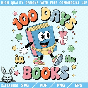 100 Days of School PNG SVG: Retro Teacher Design (Digital Download)