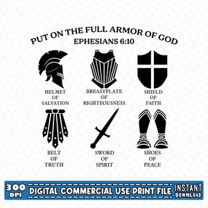 Armor of God PNG, Full Armor of God, Christian Warrior, Ephesians, Christian Png, Faith Png, Commercial Use