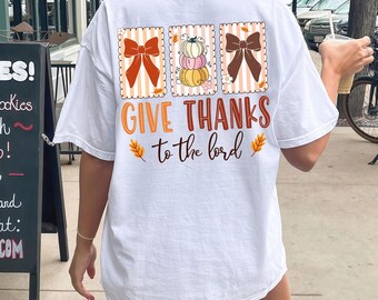 Give Thanks To The Lord PNG SVG, Christian Fall Design, Preppy Autumn Pumpkin PNG, Christian Bible Verse Png, Faith Autumn Png
