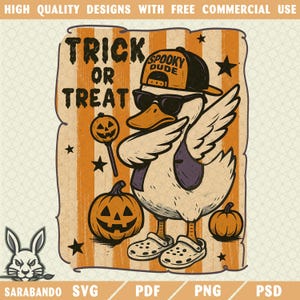 Halloween Goose Trick or Treat PNG SVG, Halloween Silly Goose, Boy Halloween Goose PNG, Halloween Boy Shirt Png, Kids Halloween, Pumpkin