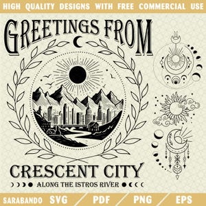 Greetings From Crescent City PNG SVG, Crescent City Fan Shirt Design, Crescent Postal Service Png, SJM Merch Png, Bookish Png Gift Png