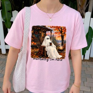 Summerween Ghost Png, Mentally I am Here Png, Trendy Halloween Lover Png, Funny Fall Png, Spooky Summer Halloween image 4