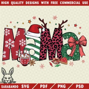 Christmas Mama Coquette PNG, Mama Claus PNG, Christmas Coquette Bow Png, Christmas Tree Santa Claus Png, Gingerbread Candy Cane Xmas Design