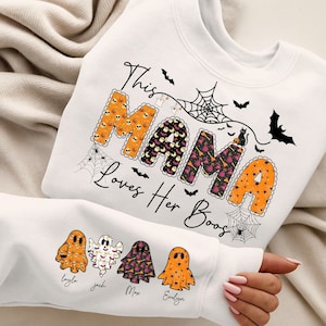 Lace This Mama Loves Her Boos PNG SVG, Mama Halloween PNG, Spooky Mama Png, Halloween Ghost Png, Custom Halloween Kids Name Png