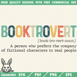 Book Trovert PNG SVG, Funny Book Lover PNG, Reading Book Png, Gift For Librarian, Sassy Sarcastic Book Club, Book Lovers Gift, Bookish Png