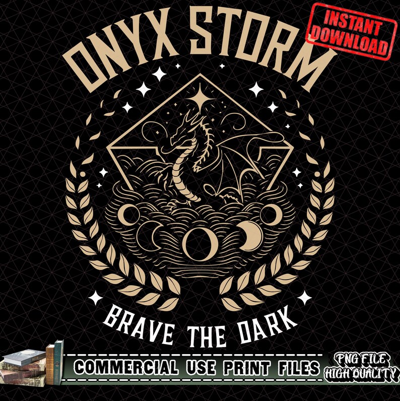 Dragón de Tormenta de Ónix SVG PNG, Brócoli del Escuadrón de Búsqueda de Tormenta de Ónix, Camiseta de Fan de Romantasy de Ridoc, Camiseta de Jinete de Dragón, Regalos para Ratoncitos de Biblioteca imagen 2
