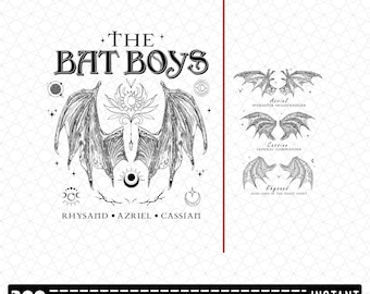 The Bat Boys PNG SVG, Acotar Bookish Shirt Designs Png, The Night Court Illyrians, A Court of Thorns and Roses Rhysand Cassian Azriel PNG