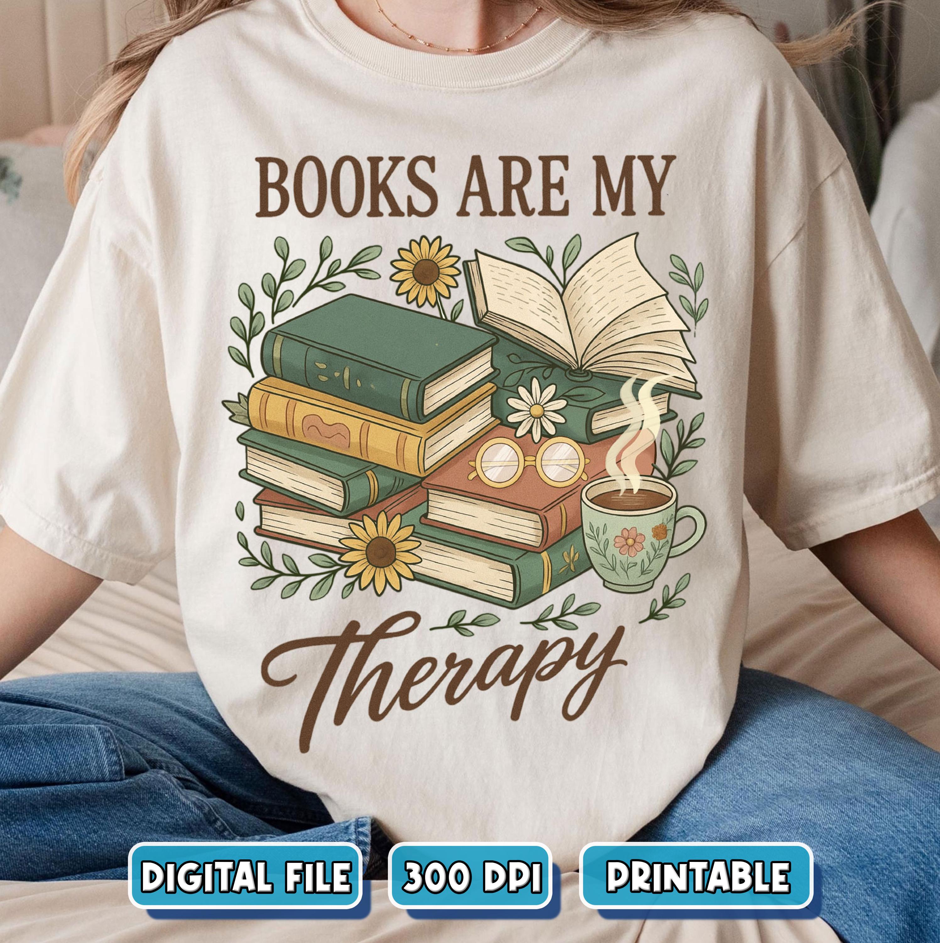 Sweat à Capuche "Books Are My Therapy" - Design Rétro Et Mignon Pour Les Amoureux Des Livres - 12
