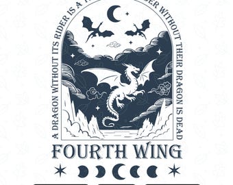 Dragón de la Cuarta Ala PNG SVG, Tairn Andarna Sgaeyl PNG, Svg de Libro, Clipart de Jinete de Dragón, Violet Sorrengail, Xaden Rior, Descarga Digital
