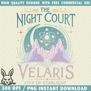 Velaris City of Starlight PNG, The Night Court PNG Download, Bookish Gift Png, Court Of Dreams Png, City Of Starlight Acotar Merch Png