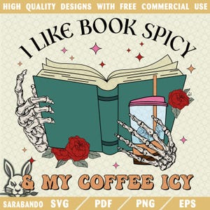 Café helado con libros picantes PNG SVG: Diseño digital para amantes de los libros