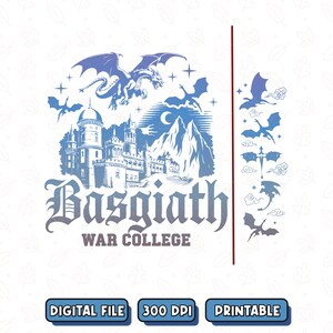 Basgiath War College Sided PNG SVG, Fourth Wing Design, Dragon Rider Sweatshirt, Bookish Sweater, Digital Download image 2