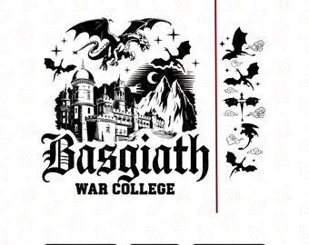 Basgiath War College Sided PNG SVG, Fourth Wing Design, Dragon Rider Sweatshirt, Bookish Sweater, Digital Download