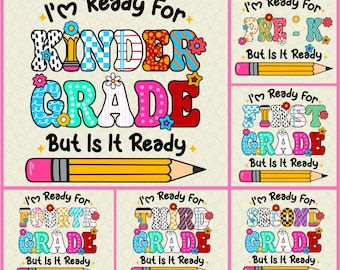 Coquette Back to School PNG Bundle: Pre-K to 4th Grade (Digital Download)
