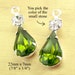 Olivine Green Vintage Glass Beads - Rhinestone Earrings or Slender Pendants - 22mm x 7mm - 13x7 Teardrop with Tiny Rhinestones - One Pair