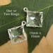 SALE PRICE - Clear Vintage Glass Beads - 10x10mm Diamond Shape - Rhinestone Earrings or Glass Connectors - Glass Gems - One Pair