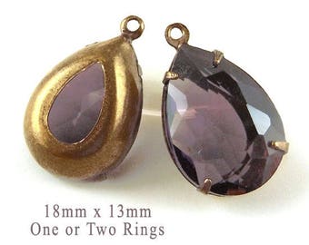 Amethyst 18x13mm pears, sheer amethyst teardrops for pendants and earrings, 2 pc - CLEARANCE