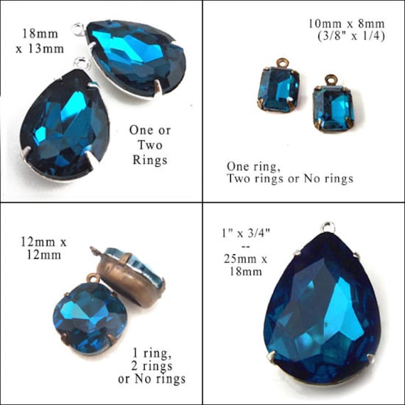 blue zircon glass jewels avaiilable in my online jewelry supplies shop