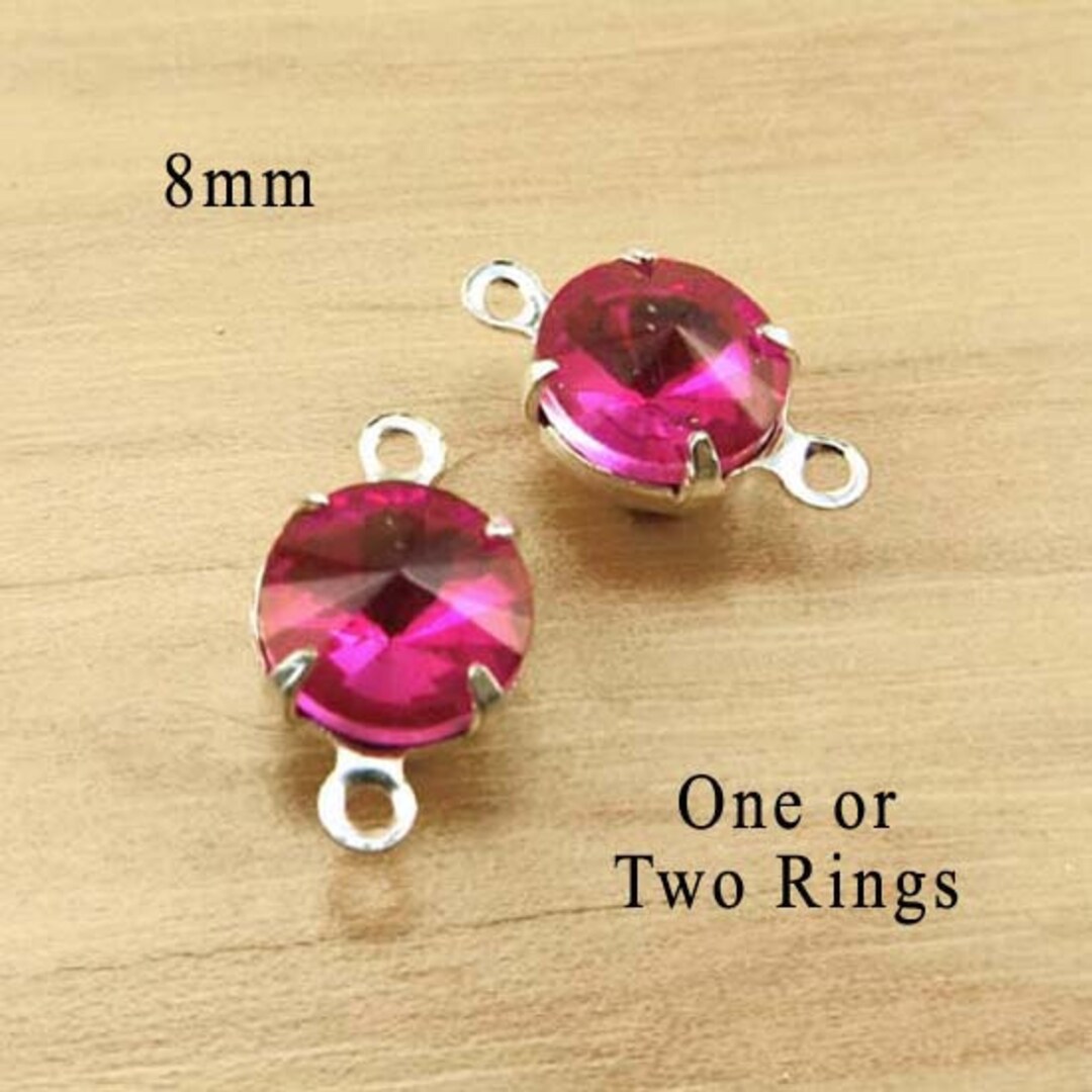 Fuschia Pink Glass Gems Are 8mm Round With Rivoli Faceting Etsy