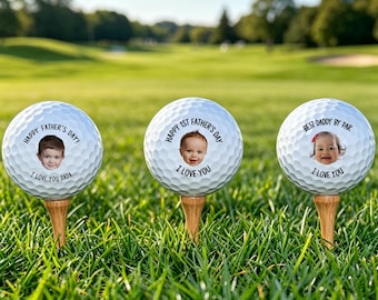 Palline da golf personalizzate, Palline da golf per la prima festa del papà, Pallina da golf per papà con la faccia dei bambini, Regali per la festa del papà, Il miglior papà per par, Regalo per neo papà