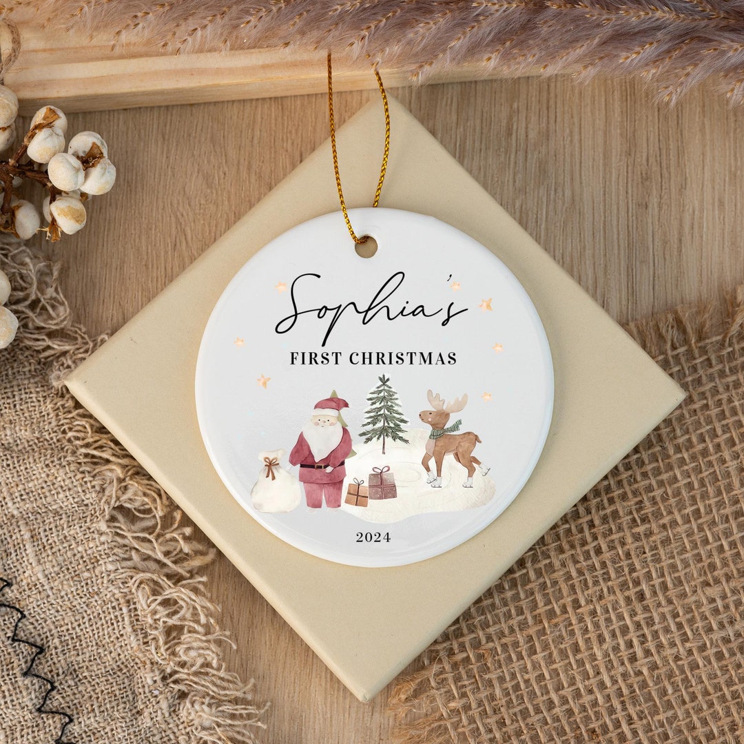 Personalised Baby's First Christmas Decoration, Keepsake Christmas ...