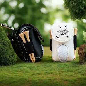 Golf Ball Bag, Stylish Pouch for Golf Balls, Tees Holder, Golf Ball Holder, Leather Golf Travel Bag, Great Golf Gifts, Valentine&#39;s Day Gifts