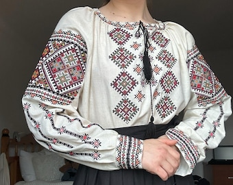 Blusa ucraniana vyshyvanka, ropa ucraniana, blusa ucraniana, blusa vyshyvanka, ropa de mujer de lino bordado, vestido ucraniano