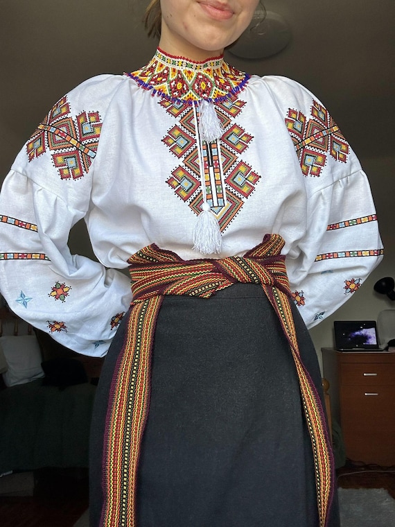 Vyshyvanka de Blusa tradicional ucraniana bordada para