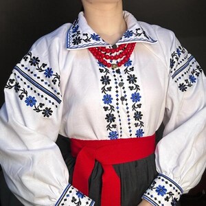 Ukrainian blouse vyshyvanka , peasant blouse, floral style,embroidered shirt ethnic style Ukrainian clothing , Vyshyvanka women's Volyn