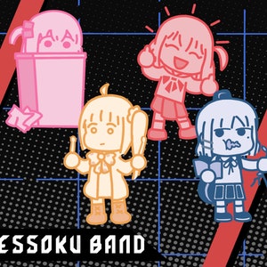 Bocchi The Rock! Chibi Stickers | Bocchi, Nijika, Ryo, Kita, Kikuri