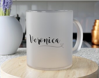 Taza personalizada Nombre de vidrio esmerilado personalizado taza taza Nombre personalizado Taza Regalos Ideas Presenta