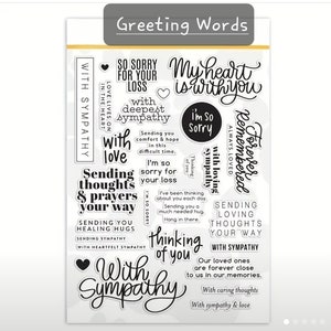 Word and Phrase Clear Rubber Stamp Sheets - choose pattern
