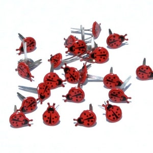 Decorative Mini Lady Bug Brads 8mm - 12 pk