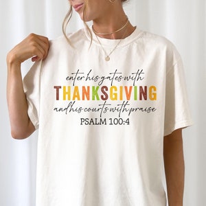 Religious Thanksgiving Shirt, Bible Verse Shirt, Christian Thanksgiving Tee, Fall Religious T-Shirt, Grateful Shirt, Religious Mom Gift