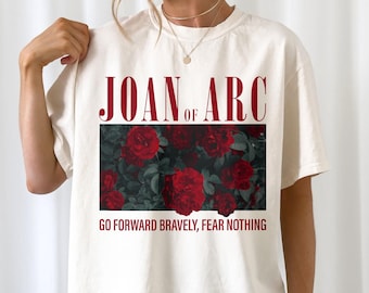 Camiseta Católica Joana d'Arc: Avance Corajosamente, Não Tema Nada, Camiseta com Versículo Bíblico, Presente de Confirmação, Presente Cristão
