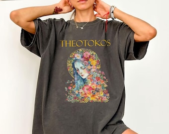Catholic Shirt Theotokos Catholic Shirts, Catholic Apparel Shirt, Virgin Mary, Godmother Gift
