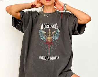 Catholic Shirt St. Michael the Archangel Defend Us in Battle Shirts, Traditional Catholic Shirt, Confirmation Gift