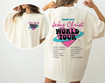 Sweat chrétien tendance Jesus Christ World Tour, cadeau chrétien, cadeau de Jésus, femme chrétienne, amour comme Jésus, Jésus vous aime