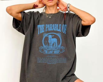 Parable Of The Lost Sheep Shirt, Bible Verse Shirt, Faith Based Clothing, Christian Aesthetic, Adult Baptism Gifts, Christian Gift