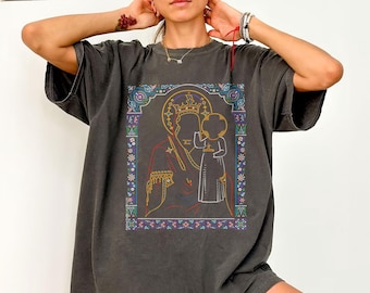 Camiseta Católica Virgem Maria, Camisetas Católicas Tradicionais, Camiseta Regina Caeli, Presente para Madrinha, Presente Cristão