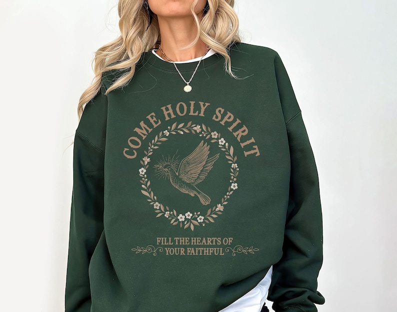 Catholic Shirt Come Holy Spirit Shirts, Catholic Feminine Shirt ...