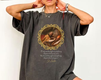 Camiseta Católica Santo Agostinho com Citação - 5 Camisetas, Camiseta Santo Agostinho, Camiseta Católica, Presente de Crisma