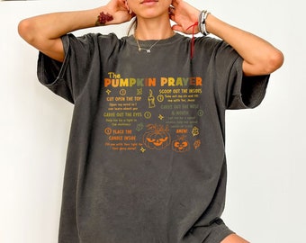 Pumpkin Carving Christian Halloween Shirt, Pumpkin Prayer T-Shirt, Fall Christian Sweatshirt, Religious Halloween Gift, Christian Tee