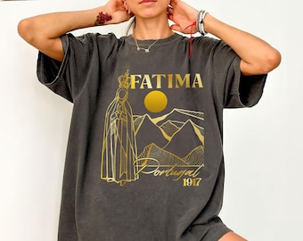Camiseta Católica Nossa Senhora de Fátima, Camiseta Católica Tradicional, Camiseta Ame como Jesus, Presente para Madrinha, Presente Cristão