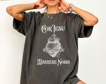 Koszula Najświętszego Serca Jezusowego, Koszula religijna Niepokalanego Serca, Tradycyjny prezent katolicki, Koszula chrześcijańska, Odzież katolicka