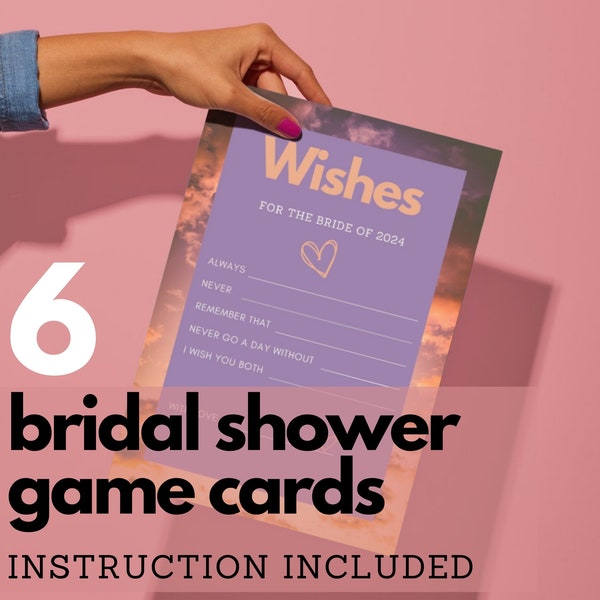 Hen party game cards 6-pack, bachelorette games, bridal shower printable bundle, 2024 trendy colours, purple & peach fuzz, stylish hen party